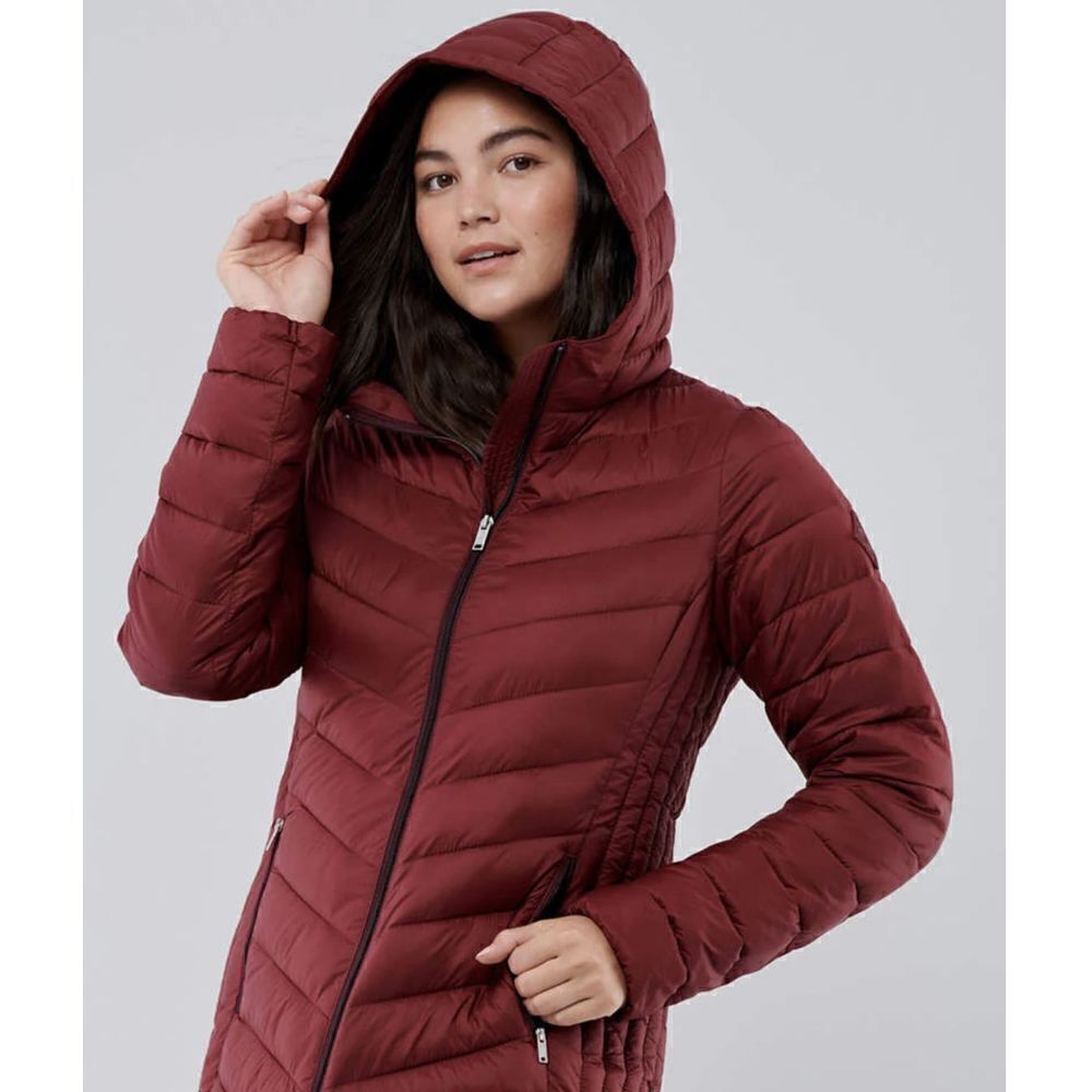 Hollister Lightweight Puffer Collection Parka Red Maroon Womens Size Small - Picture 2 of 8